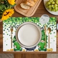 thumbnail image 4 of St. Patrick's Day Placemats Set of 4, Green Gnomes Spring Lucky Shamrocks Placemats for Dining Table, Place Mats for Kitchen Tabletop, Waterproof Wipeable Dining Table Mats Set, 4 of 9