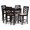 Espresso, variant on Bowery Hill Contemporary 5-Piece Wood Pub Set in Gray and Espresso
