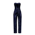 thumbnail image 5 of OSOLU Solid Color Women Sleeveless Strapless Sequined Jumpsuit Versatile Dailywear, 5 of 6