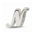 thumbnail image 1 of 925 Sterling Silver Reflections Letter N Script Bead; for Adults and Teens; for Women and Men, 1 of 1