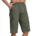 thumbnail image 4 of Capri Long Elastic Cargo ShortsSummer Pants For Men Large Size Workwear Style Straight-cut Loose And Casual Shorts, 4 of 5