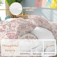 thumbnail image 2 of Farmhouse Pink Floral Bedding Duvet Cover Set Full Size 4 Pieces Linen Boho Flower Rustic Country Bedding Set with Zipper Closure, 1 Comforter Cover 86x86 Inches 1 Flat Sheet & 2 Pillow Cases, 2 of 7