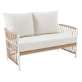 thumbnail image 2 of Better Homes & Gardens Lilah Outdoor Wicker Loveseat with White Cushions, 2 of 11