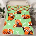 thumbnail image 2 of Homewish Orange Panda Queen Sheet Sets,Zoo Animal Flat Sheet,Cute Puppy Dogs Paws Queen Fitted Sheet For Boys Girl,Microfiber Bedroom Decor,4 Pieces, 2 of 7