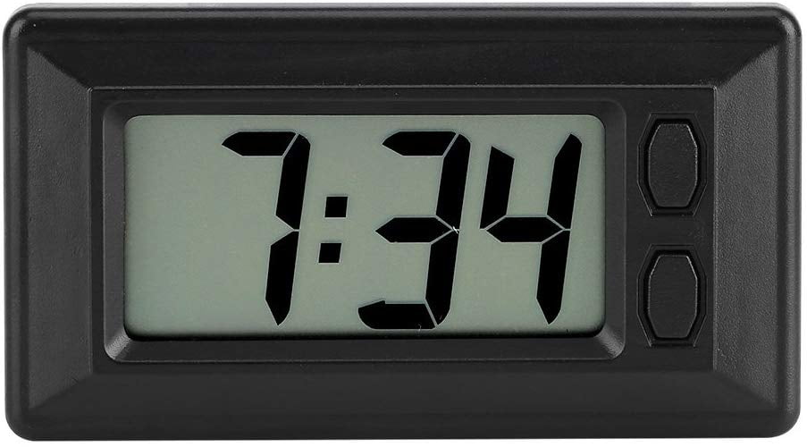 Thermomètre de tableau de bord avec rétro-éclairage Horloge numérique pour voiture Thermomètre intérieur et extérieur Mini horloge de voiture 