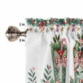 thumbnail image 5 of Merry Christmas Kitchen Curtains and Valances Set, Western Green Boots Pine Leaf Candy Canes Rod Pocket Window Valance Window Curtain Panels for Living Room Bedroom Laundry, 27.5x36in, 3 Pieces, 5 of 7