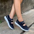 thumbnail image 3 of Vedolay Platform Sneakers for Women Women's Thick Sole Casual Sneakers Comfort Round Toe Platform Slip On Walking Shoes,Dark Blue 9, 3 of 5