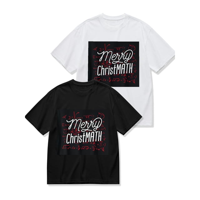 (Paquete de 2) Playera Unisex Ultra Algodón para Hombres y Mujeres Talla S-5XL Playera Navideña Feliz Matemáticas Matemáticas