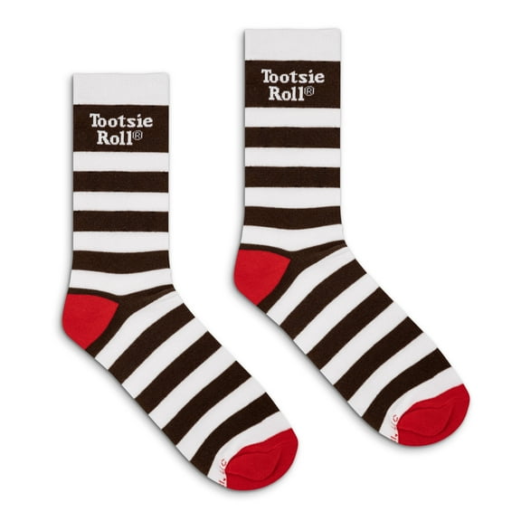 Tee Luv Tootsie Roll Novelty Striped Crew Socks (Men's)
