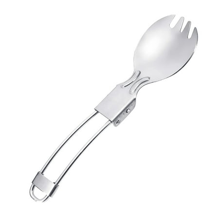 

Meizhencang Outdoor Camping Picnic Portable Stainless Steel Folding Salad Spoon Cutlery Set
