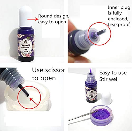 Resin Lamp Included-10X30ML Upgrade I Minute Quick Cure! Hard Type Resin Ultraviolet Curing, Solar Cure Sunlight Adhesive Glue+6 Tool Cup Stick, Mat and Finger Cots+15 Color Pigment