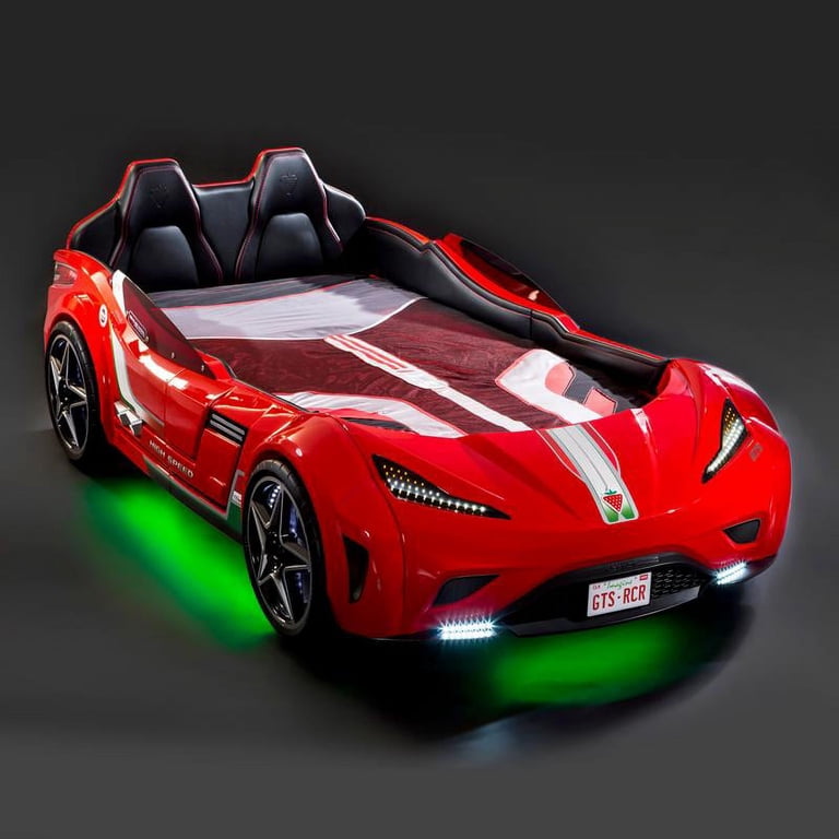 Free Shipping! GTS White Twin Race Car Bed in Multiple Colors