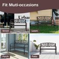 thumbnail image 5 of YRLLENSDAN Metal Outdoor Bench Weatherproof 50inch Patio Bench for 3-person Garden Bench for Outdoors Yard Lawn Porch Park Rust-Resistant Cast Iron Bench with Floral Pattern Backrest,Bronze, 5 of 7