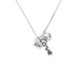 thumbnail image 2 of Delight Jewelry Silvertone Small Bride Heart - Love and Lock Charm Necklace, 18"+1", 2 of 4