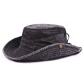 thumbnail image 4 of Men Cotton Embroidery Hat Outdoor Sun Protection Wide Brim Foldable Boonie Bucket Hat, 4 of 6
