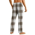 thumbnail image 4 of Cyglowse Mens Pajama Pants Flannel Buffalo Plaid Comfy Lounge Pants PJ Bottoms with Pocket Brown M, 4 of 6