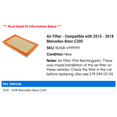 thumbnail image 2 of Air Filter - Compatible with 2015 - 2018 Mercedes-Benz C300 2016 2017, 2 of 2