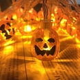 thumbnail image 3 of Guirnalda de luces LED para Halloween, 1,5 M/3M, calabaza, murciélago, Calavera, luz de terror, decoración colgante para fiesta en casa, suministros 2023, 3 of 4