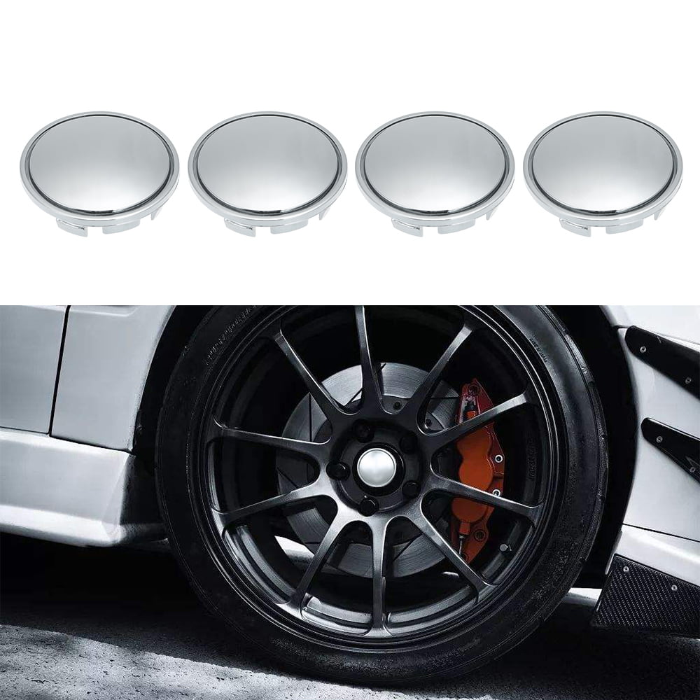 68mm Silver Car Wheel Tire Center Hub Caps Covers Set No Logo Chrome Universal 