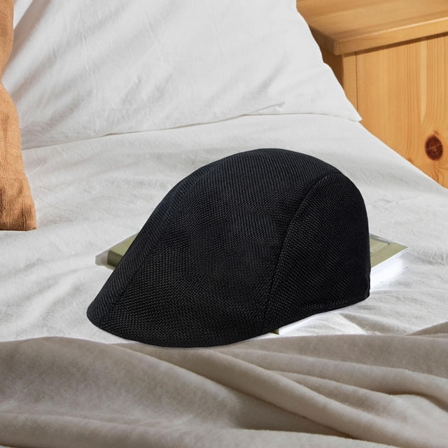 Gorra de Hombre Yinane Plana a Cuadros Boina Negro