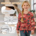 thumbnail image 5 of DISNIMO Christmas Deer Tree Printed Girls' Long Sleeve Tops Kids Casual Tunic Top Tie Front Loose Fits Blouse Soft Crewneck Pullover Shirts, 5 of 8