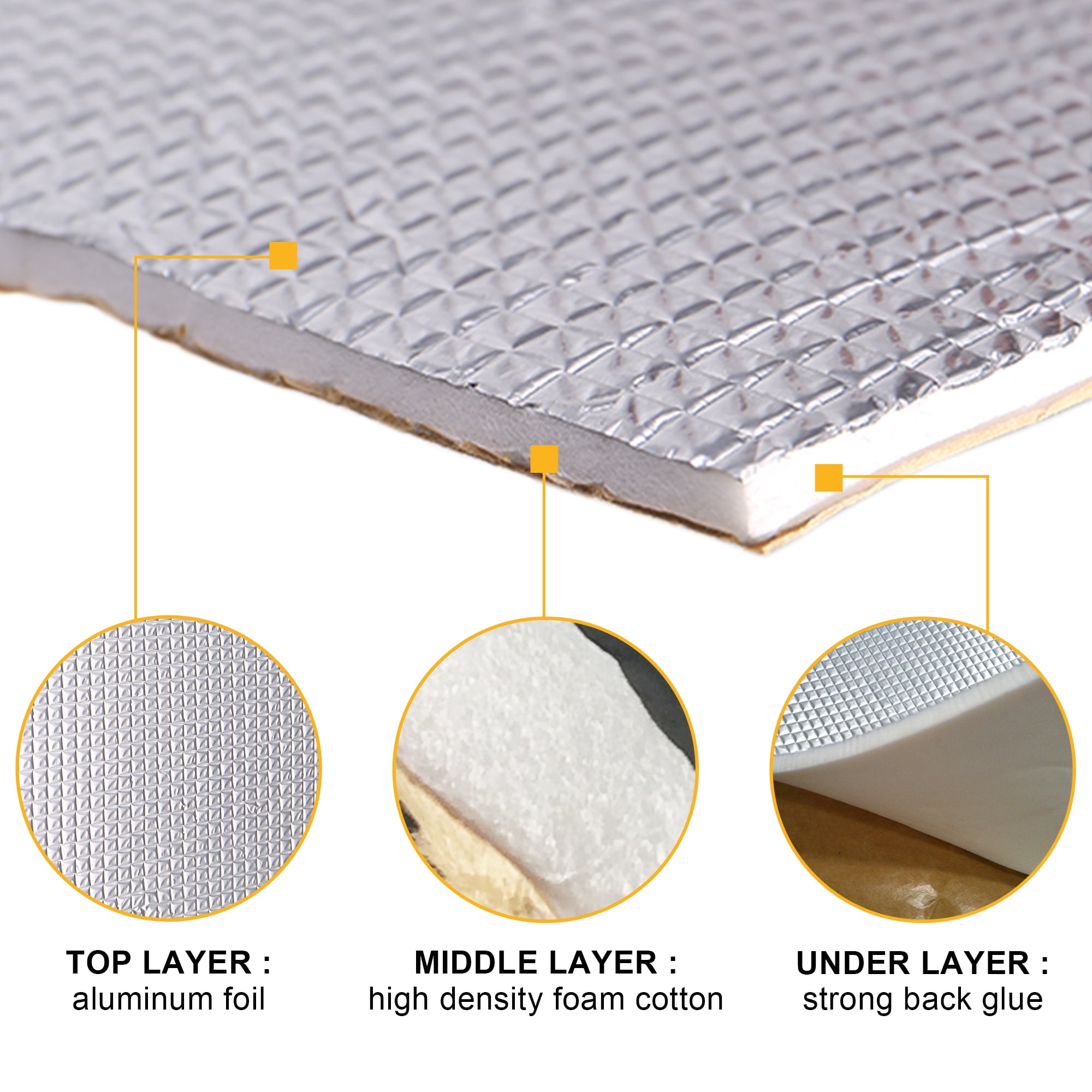 Unique Bargains Universal 236mil Car Hood Tailgate Heat Sound Deadener Insulation 39"x24"
