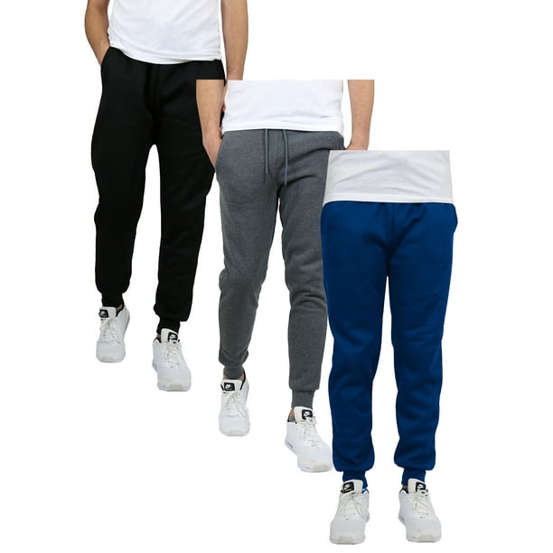 3-Pack Mens Slim Fit Fleece Jogger Sweatpants (S-2XL) - Walmart.com