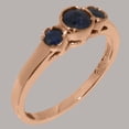 thumbnail image 2 of LBG British Made 9k Rose Gold Natural Sapphire Womens Promise Ring - 33 size options - Size 7, 2 of 7