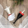 thumbnail image 4 of Abbie Home Flûte à Champagne de Mariage pour Mariée et Marié en Noir et Blanc - Fête Réception Célébration Verres à Lancer avec Nœud Robe Rose Rouge et Strass (Ensemble de Verres), 4 of 4