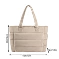 thumbnail image 2 of 16.1 inch Quilted Puffer Tote Bag Lightweight Work Bag with Compartments for Women Travel School, 2 of 5