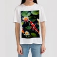 thumbnail image 4 of T-shirts,Women Shirts,Womens Short Sleeve Tops,Mens T Shirts,Japanese Koi Fish Lotus,XL, 4 of 5