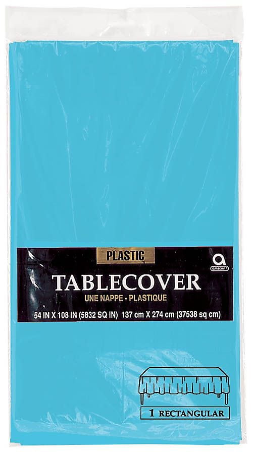 12 Ct. Party Tableware Amsan Caribbean Blue Rectangular Plastic Table Cover