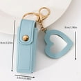 thumbnail image 6 of Lipstick Clip Keychain Pendant with Mirror Imitation Leather Lip Gloss Holder Heart-Shaped Pendant Alloy Key Ring, 6 of 8