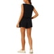 thumbnail image 3 of Conjunto Casual Allegra K para Mujeres con Top Sin Mangas de Cuello Redondo y Cintura Elástica y Conjunto de Pantalones Cortos Negro S, 3 of 6