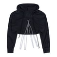 thumbnail image 2 of ITFABS Sweat à Capuche Gothique Punk pour Femmes Manches Longues Court avec Chaînes, 2 of 4