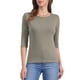 thumbnail image 1 of CAMISETAS DE MUJER INSPIRADAS CHIC DE MANGA CORTA, CUELLO BARCO, AJUSTE SLIM, CASUAL, COLOR MARRÓN CLARO, TALLA L, 1 of 6