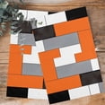thumbnail image 4 of Burnt Orange Black Grey Kitchen Towels Set of 2, Water Absorbent Dish Towel, Modern Irregular Geometric Abstract Decorative Hand Towels - Quick Drying Cloth for Cooking Baking, 18x28 Inch, 4 of 8