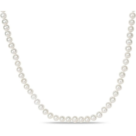 Miabella 6.5-7mm White Freshwater Cultured Pearl Endless Design Strand Necklace, 36