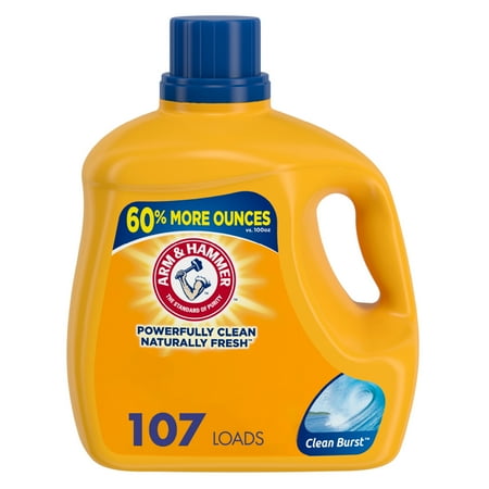 ARM & HAMMER Clean Burst, 107 Loads Liquid Laundry Detergent, 160.5 Fl oz