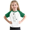 thumbnail image 6 of SGFCWSX Girls Short Sleeve Raglan T-Shirt, Kids Crew Neck Graphic Tees Regular Fit Summer Tops Green Size 11-12 Years, 6 of 8