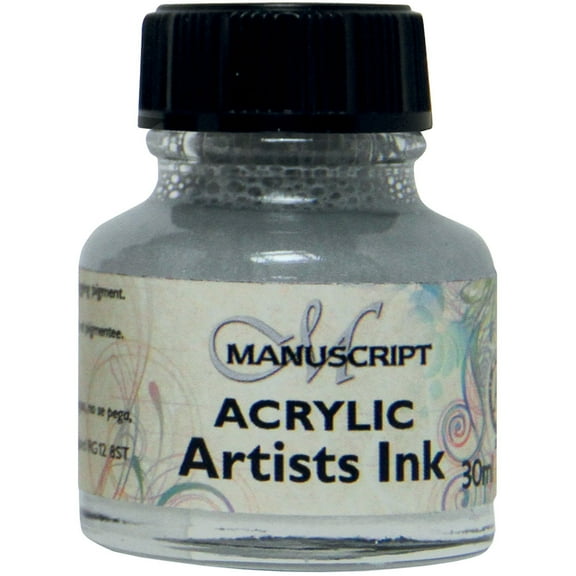 Manuscript Acrylic Artists Ink 30ml-Metallic Silver
