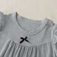 thumbnail image 6 of CHEEREAM Nightgown Dress For Girls Pleated Summer Short Sleeve Ruffle Hem Swing Mini Dresses for Kids Bowtie Decorated Daily Wear, 6 of 8