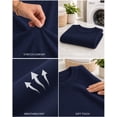 thumbnail image 3 of QUALFORT Women’s Crew Neck Pullover Sweater, Soft Midweight Long Sleeve Wool Blend Knit Top, Navy, Size XL, 3 of 7
