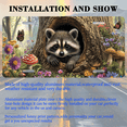 thumbnail image 3 of 1 Pcs 2D Flat License Plate Covers & Frames, Raccoon in a Tree Hole For Decorative Front, Waterproof For Decoration Aluminum License Plate Covers & Frames Cover For Men Women, 12" X 6", 3 of 7