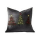 thumbnail image 2 of Funda de Cojín Bordada con Árbol de Navidad, 45X45 Cm, Tela Gris Flocada | Decoración para Fiestas Navideñas, 1 Unidad, 2 of 6