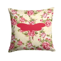 Moth Shabby Chic Yellow Roses Fabric Decorative Pillow