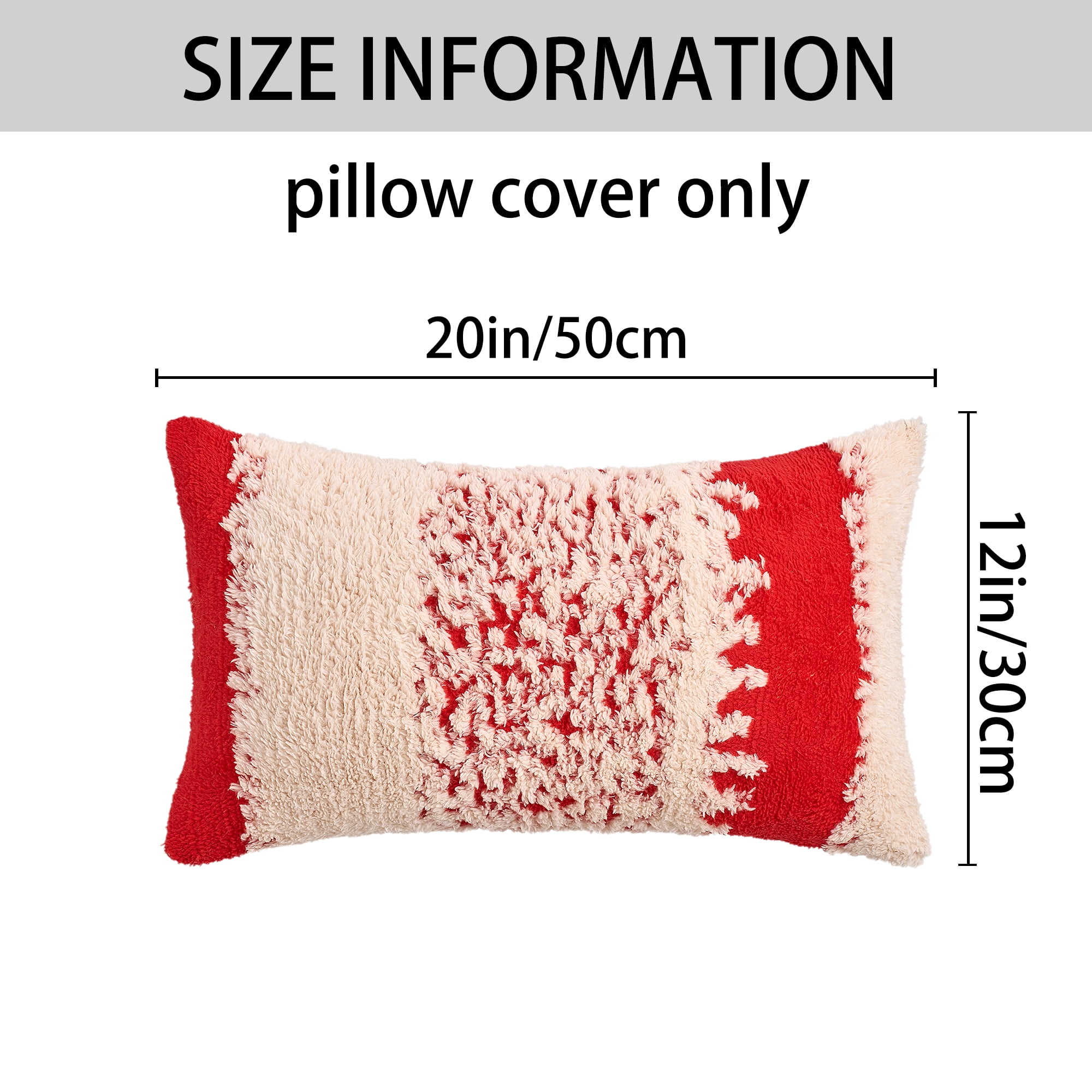 Unique Bargains Pack of 2 Plush Pillow Covers Bedroom Couch 20" x 12" Red