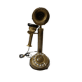 thumbnail image 6 of Vintage Antique Candlestick Rotary Dial Phone Brass Finish Table Decorative Telephone Antique Replica Telephone Home & Office Decor Antique, 6 of 9