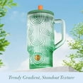 thumbnail image 3 of 20oz Tumbler with Handle, Glass Cups with Lids and Straws, Leakproof, Bpa-Free, Green, 3 of 7