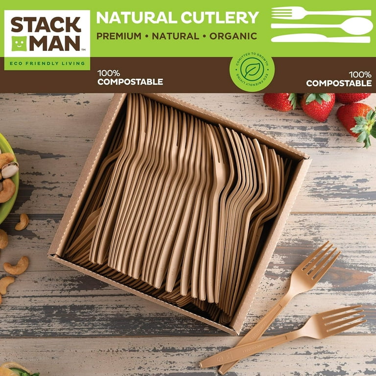 Stack Man 100% Compostable 9 Paper Plates [125-Pack] Heavy Duty Eco-F -  Clean Water Mill